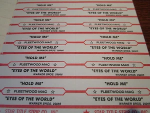 Jukebox Title Strip Full Sheet FLEETWOOD MAC Hold Me / Eyes of the World - Picture 1 of 1