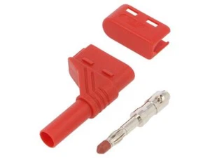 LAS N WS AU RT Stecker 4mm Bananen 24A 60VDC rot vergoldet Kontakte: Messing HIR - Picture 1 of 1