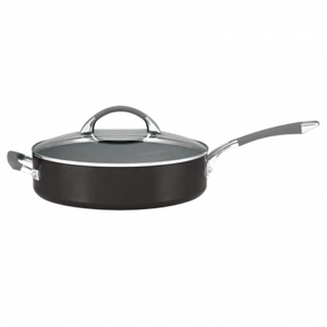 Anolon Endurance+ 30cm/4.7L Covered Saute Pan w/Lid Round Induction Cookware BLK - Picture 1 of 1
