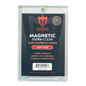 100ct Max Pro UV Ultra Clear Magnetic Card Holder 35pt for Sleeved Cards - Picture 1 of 7