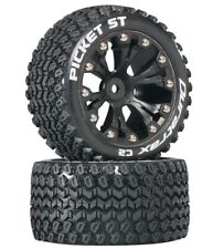 NEW Duratrax Rustler Picket ST 2.8 2WD Pre Mounted Rear Tires C2 Black (2) DT...