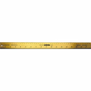 Blem Cosmetic 18 In Ruler Brass mm, 1/32 Cork Back with Hanging Hole Made in USA - Picture 1 of 4