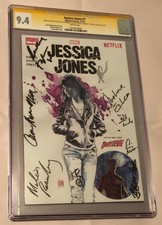 Marvel Jessica Jones #1 CGC SS 9.4 Cast Signed x9 by Ritter, Colter, Moss, Loeb+