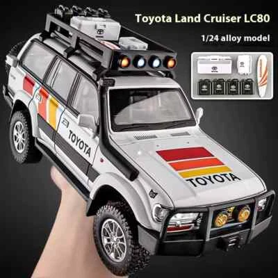 Light 1:24 Toyota Land Cruiser LC80 Car Model Alloy Diecast Vehicle Gift Sound - Image 1 of 4