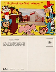 Kelloggs Tony der Tiger Yogi Bär Coco Schnellzeichnung McGraw Maskottchen unbenutzte Postkarte - Bild 1 von 1