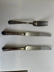Vintage Wallace-Harmony House Silverware Maytime Pattern 2 Knives 1 Fork - Bild 1 von 3