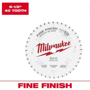 Milwaukee Circular Saw Blade Carbide Fine Finish Wood Cutting 6-1/2" X 40-Tooth - Picture 1 of 12