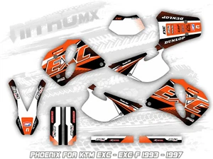 NitroMX Graphic Kit for KTM EXC EXC-F 250 300 1993 1994 1995 1996 1997 Enduro - Picture 1 of 1