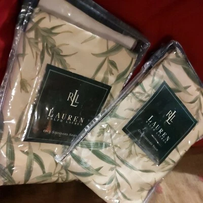  Ralph Lauren Desert Plains Perenne Standard Shams Dos Nuevo en Paquete Raro Foto 1 de 4