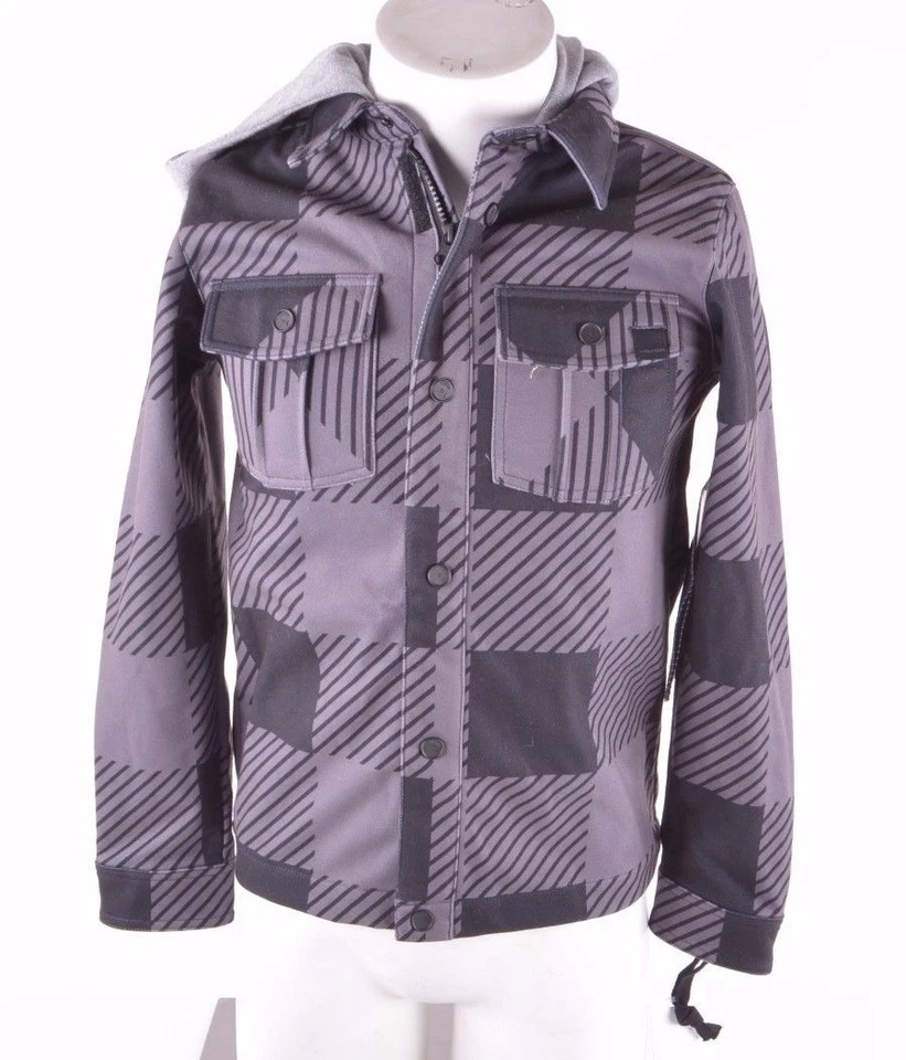 NWT YOUTH VOLCOM PAGODA FLANNEL SNOWBOARD JACKET $100 M purple black  - Image 1 of 2