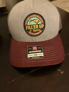 Fill'er Up And Liquor Trucker Hat- Brand New Maroon and Gray Lake of the Ozarks - Picture 1 of 5