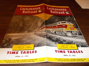 Tabla de tiempo del ferrocarril Lackawanna 1952 / 27 de abril de 1952 - Imagen 1 de 2