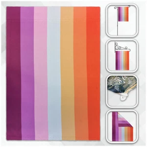 Sunset Lesbian Garden Flag 12x18in Rainbow Pride Garden Flag LGBT LGBTQIA 100D - Picture 1 of 2