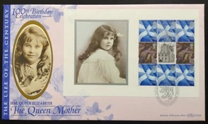 GB Benham 2000 Queen Mother Prestige Folleto Panel en Cubierta Primer Día, Glamis SHS - Imagen 1 de 2