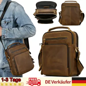 Herren Schultertasche Echt Leder Umhängetasche Handtasche Vintage Messenger Bag - Bild 1 von 9