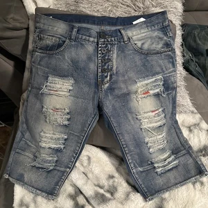 Herren RS7 Royal 7EVEN Denim Cutoff Shorts 32 - Bild 1 von 6