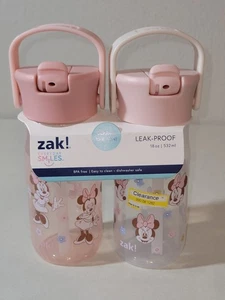 Die ersten Jahre Disney Minnie Mouse Flip Top Strohhalmbecher - 2er-Packung/18 Unzen Auslaufsicher - Bild 1 von 7