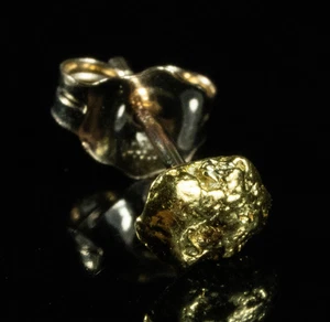 Pendiente único pepita de oro natural #663 Alaska-Yukón BC 0,41 gramos - Imagen 1 de 4