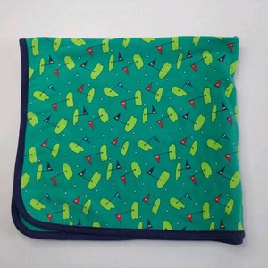 Gymboree Golf Babydecke Grün Navy Golf Regenbogen Wende Vintage 1998 - Bild 1 von 9