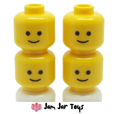 LEGO Minifigure Heads 4x NEW Standard Grin Pattern Classic Faces Pieces FH15 - Image 1 of 4
