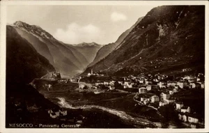 Ak Mesocco Kanton Graubünden, Panorama von  Berge, Tal, Fluss, Häuser - 4939328 - Bild 1 von 2