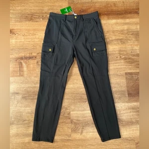 Halara Women Cargo Pants Black Gray Size Large NEW NWT Stretch Casual Athleisure - Picture 1 of 11