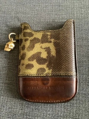 Alexander McQueen Vintage Leather Mobile Pouch Case with Skull - Image 1 of 4