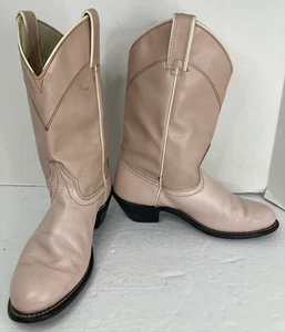 Laredo rosa leichte Cowgirl-Lederstiefel 6957 hergestellt in den USA Damen 7 M hergestellt in den USA - Bild 1 von 7