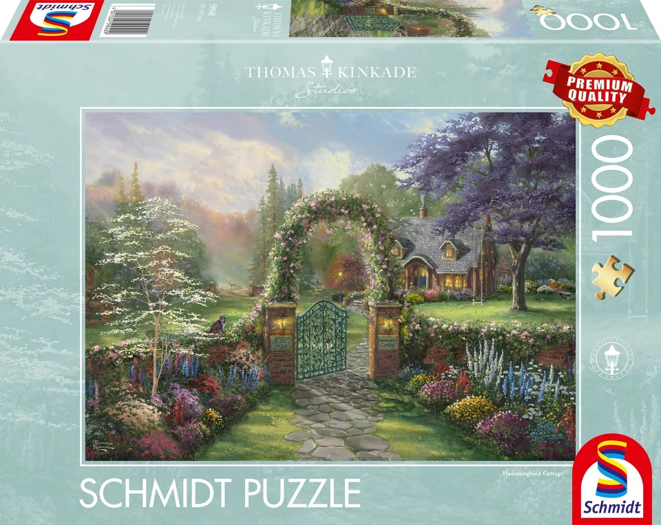 Schmidt Spiele 59940 Thomas Kinkade Hummingbird Cottage 1000 Piece Jigsaw P FpVc
