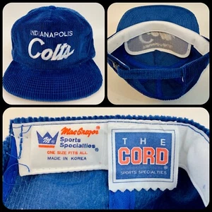Vintage Sports Specialties Indianapolis Colts Script THE CORD CORDUROY Mütze Kappe!! - Bild 1 von 12