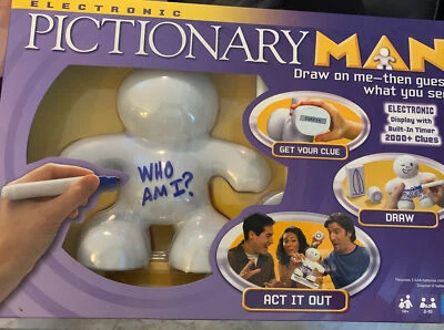 2008 Electronic PICTIONARY MAN Draw On Me Charades Draw Game - New Sealed - Image 1 of 4