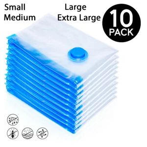 10x BOLSAS FUERTES DE ALMACENAMIENTO AL VACÍO AHORRO DE ESPACIO PAQUETE DE BOLSA GRANDE AL VACÍO - Imagen 1 de 5