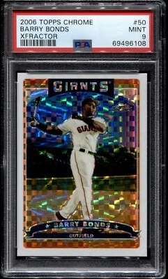 2006 Topps Chrome Barry Bonds Xfractor #50 SP PSA 9 Mint *Pop 7 Highest!* - Image 1 of 2