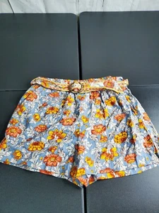 Rachel Zoe Linen Blend Shorts Size Small Multicolor Floral High Waist W/belt - Picture 1 of 9