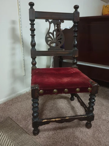 Antique 19th Century Child Or Dining Chair Nail Head Victorian Will Ship Cover