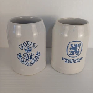 2 Beer Steins Lowenbrau Ubique Ceramic - Picture 1 of 8