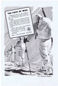 1942 U.S. Para-Ski Troops Bell Telephone WWII Print Ad - Bild 1 von 1