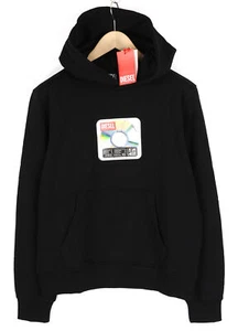 DIESEL S-Ginn-Hood-E6 Unisex Hoodie M Black Pullover Front Logo Straps RRP€175 - Picture 1 of 11