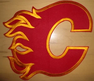 CALGARY FLAMES TOPPA RICAMATA ROSSO - Foto 1 di 1