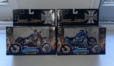 Lote 2 máquinas musculares Jesse James escala 1:18-West Coast Choppers Cherry CFL-NUEVO EN CAJA Foto 1 de 4