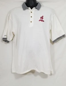 Cleveland Indians weißes Poloshirt kurzarm Anitgua Größe L - Bild 1 von 5