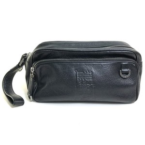 black leather toiletry bolsa