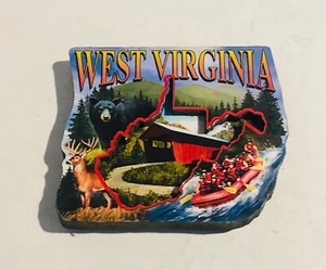 West Virginia the Mountain State Artwood Montage Fridge Magnet - Picture 1 of 4