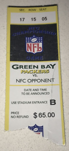 1/12/97 Panthers Favre Packers 1996 NFC Championship NFL Ticket Stub Lambeau