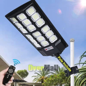 1500W Commercial Solar Street Lights Outdoor Dusk to Dawn Super Bright Road Lamp - Picture 1 of 43