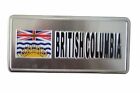 BRITISH COLUMBIA FLAG-SILVER LICENSED STICKER FLAG PLATE..SIZE: 6 X 3 INCH