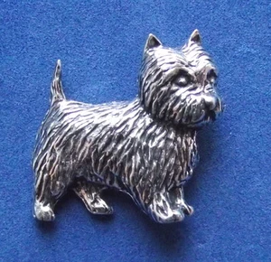 Pewter Grey Friars Bobby Terrier Dog Brooch Pin - Picture 1 of 2