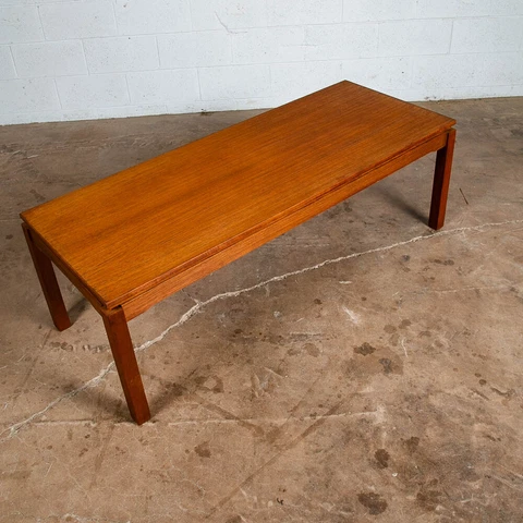 Mid Century Danish Modern Coffee Table Dux Sweden Surfboard Teak Denmark Compact Cover