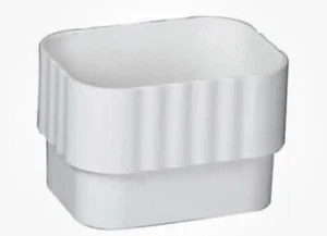 2 Pack Amerimax Home 2 in. x 3 in. White Blanco Vinyl Downspout Connector - Picture 1 of 2