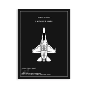 Stampa su Tela su Carta Poster o Quadro Rogan Mark BP F-16 Fighting Falcon Black - Imagen 1 de 2